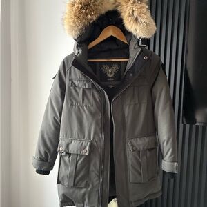 Nobis Kids Cindy Gray Parka with Fur Hood - Xl